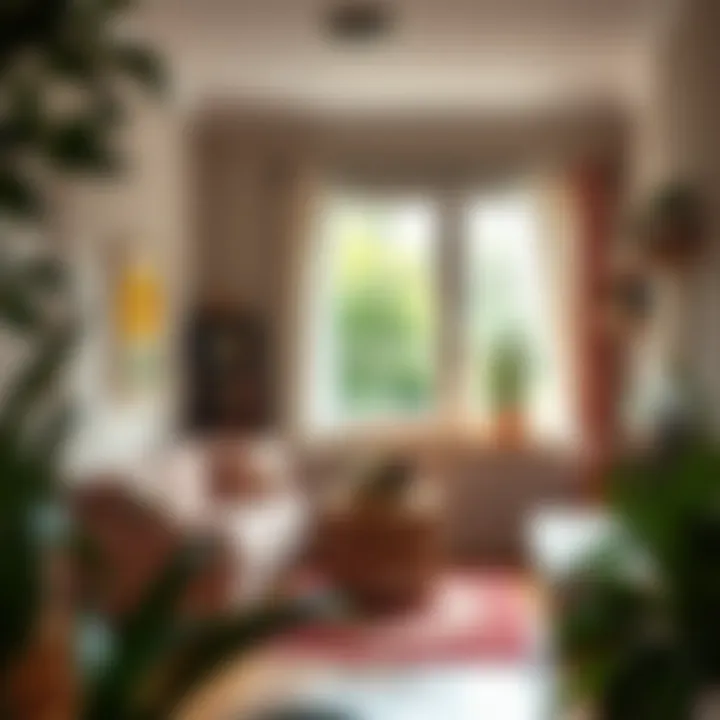 Cozy reading nook with retro decor elements