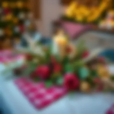 Seasonal themed napkin arrangement for festive table setting