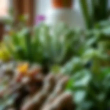 Diverse Plants for Every Season Close-up of diverse plants suitable for each season