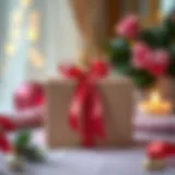 A beautifully wrapped gift box with a ribbon