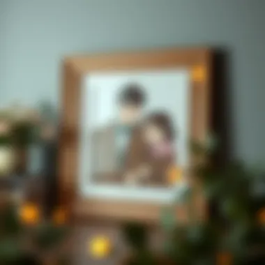 A personalized photo frame with a couple's picture