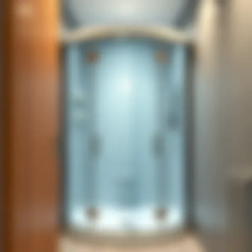 Clean shower cabin with sparkling glass