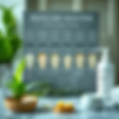 An organized skincare routine chart detailing various skin types