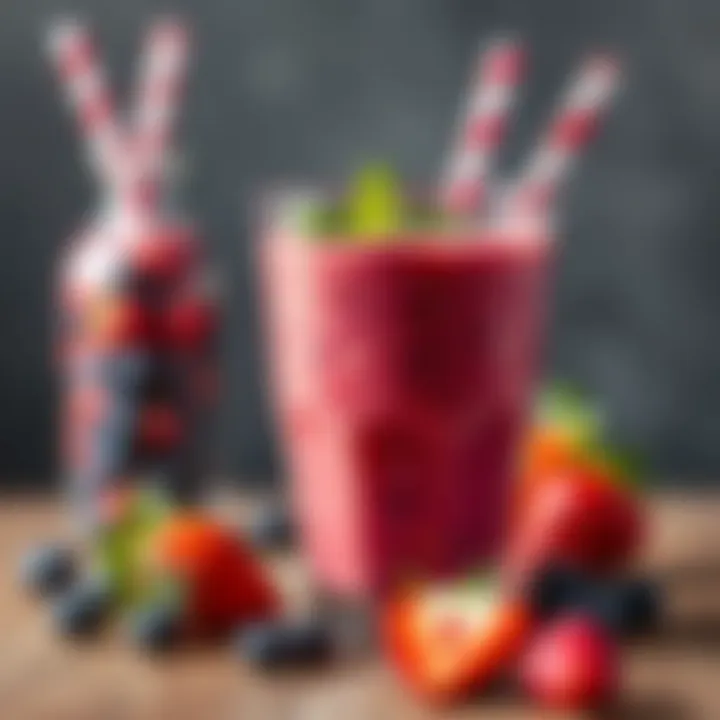 Berry Blast Smoothie A rich berry smoothie with a blend of strawberries and blueberries