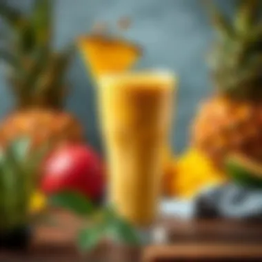 Tropical Delight Smoothie A vibrant tropical smoothie featuring mango and pineapple