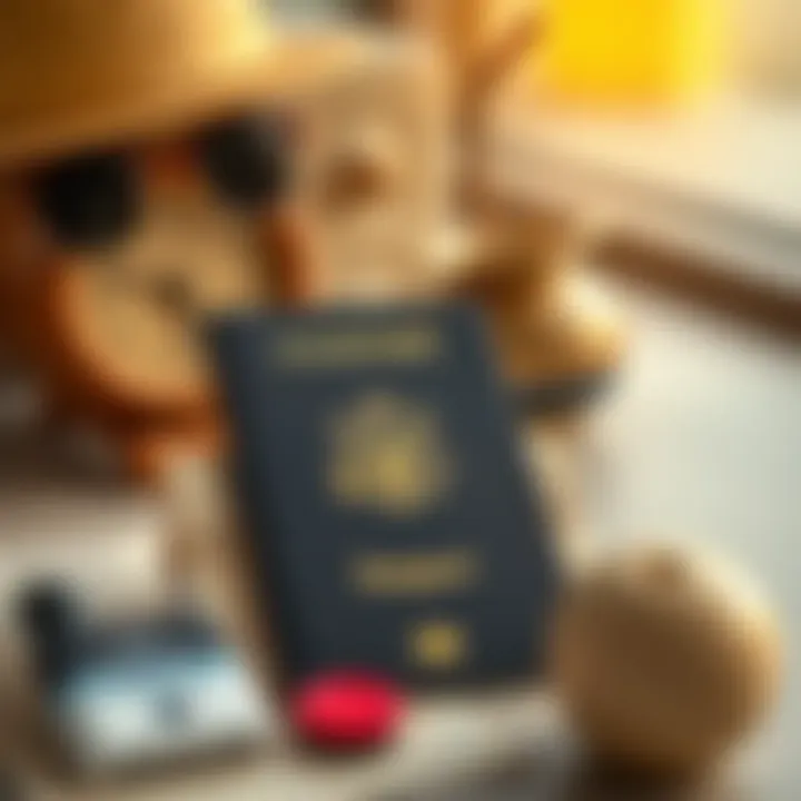 A travel checklist with essentials like passport, tickets, and sunblock.