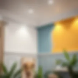 Visual comparison of ceiling paint and wall paint