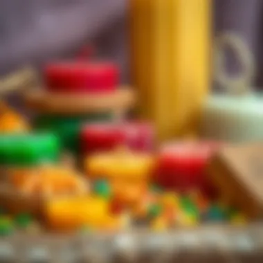 Colorful wax materials for candle making