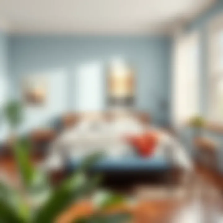 Cozy bedroom with calming paint colors