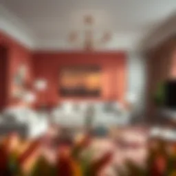 Elegant living room featuring trendy paint colors