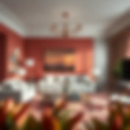 Elegant living room featuring trendy paint colors