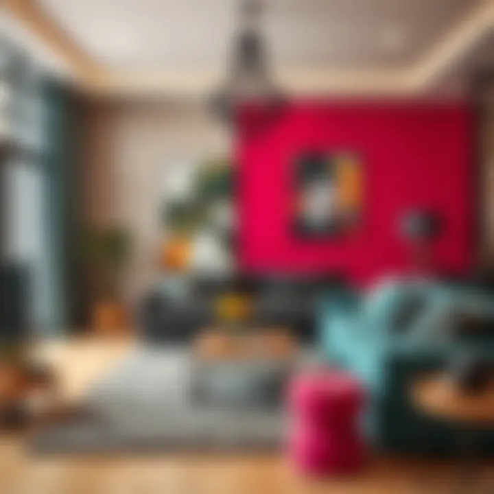 Bold living room with vibrant jewel tones