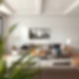 Contemporary living room with soothing pastel wall color