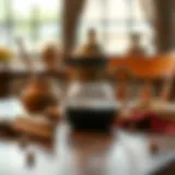 Traditional Turkish coffee pot on a wooden table