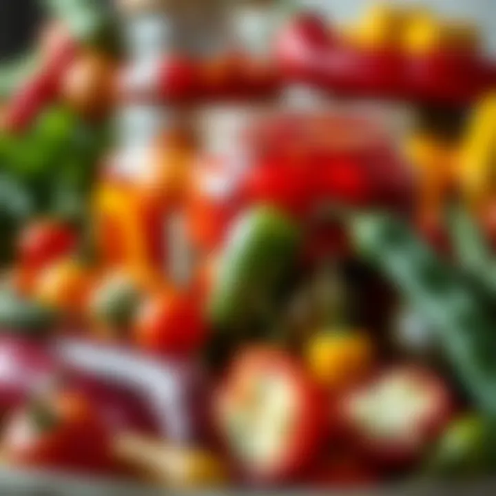 Assorted Pickled Vegetables Colorful assortment of pickled vegetables