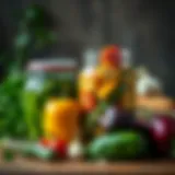 Vibrant summer vegetables ready for pickling