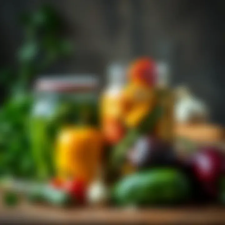 Fresh Summer Vegetables for Pickling Vibrant summer vegetables ready for pickling