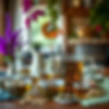 A vibrant display of different tea varieties