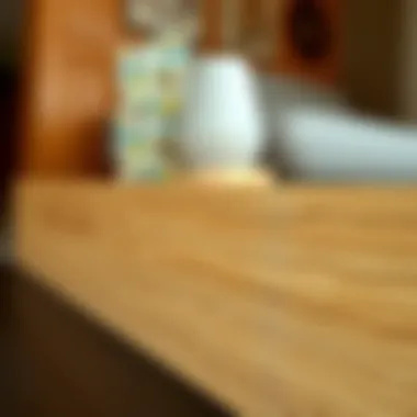 Close-up of wood texture on skirting board