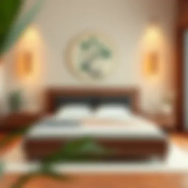 Feng Shui Bed Placement Illustration of Feng Shui principles in bed placement