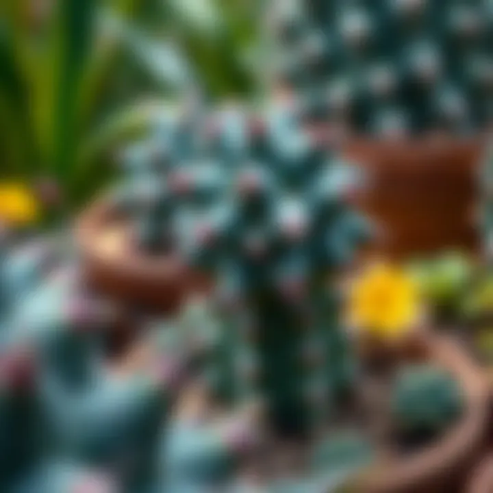 Star Cactus Flourishing in the Garden Star cactus thriving in a garden setting