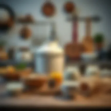 Yogurt Fermentation in a Cozy Kitchen A cozy kitchen setup with yogurt fermenting in the background