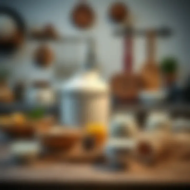 Yogurt Fermentation in a Cozy Kitchen A cozy kitchen setup with yogurt fermenting in the background