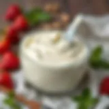 Fresh and Creamy Yogurt A bowl of fresh yogurt with a creamy texture