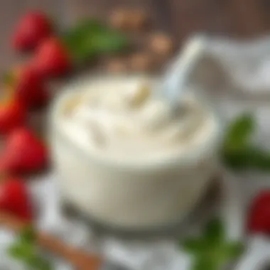 Fresh and Creamy Yogurt A bowl of fresh yogurt with a creamy texture